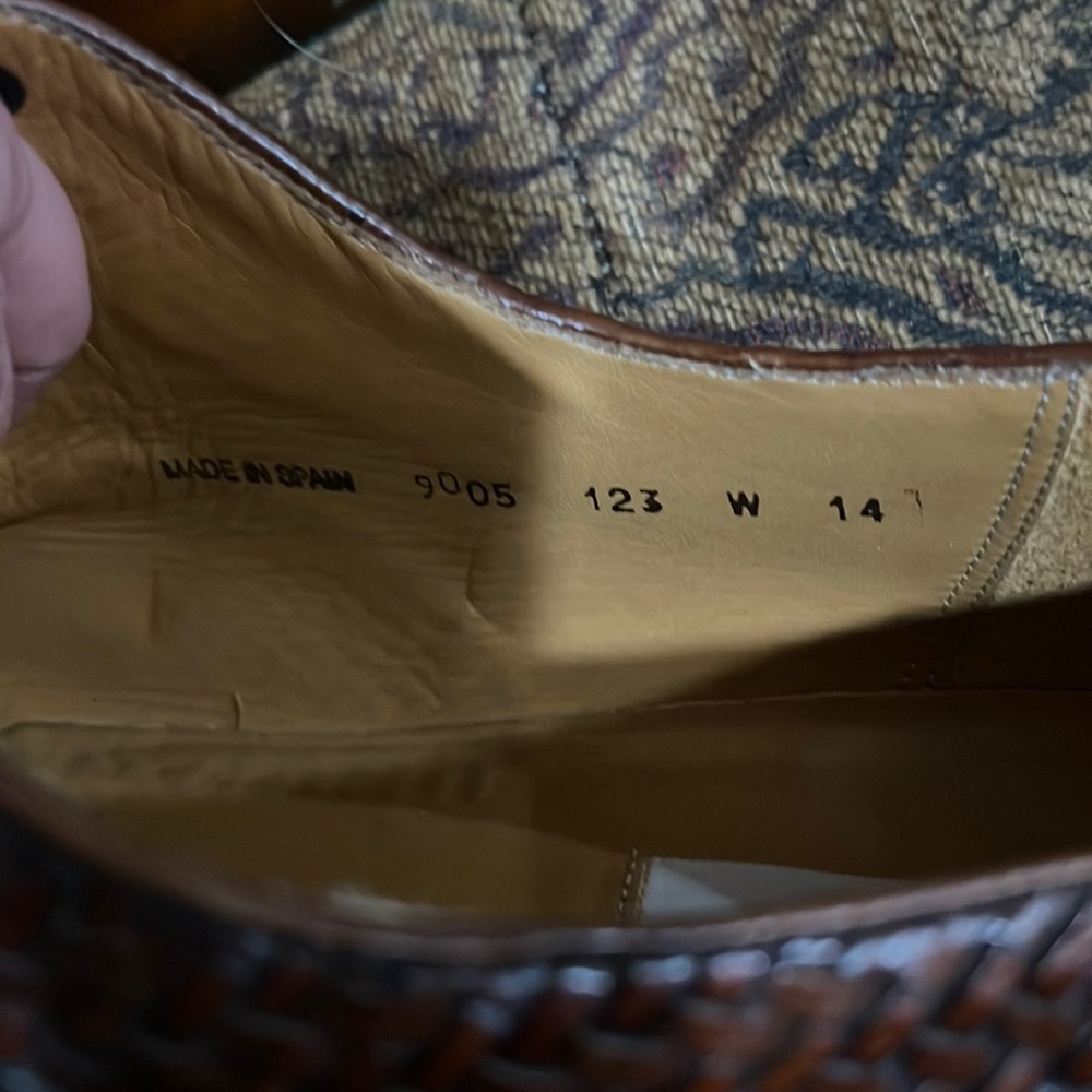 Mezlan Tan Woven Tie shoes Size 14